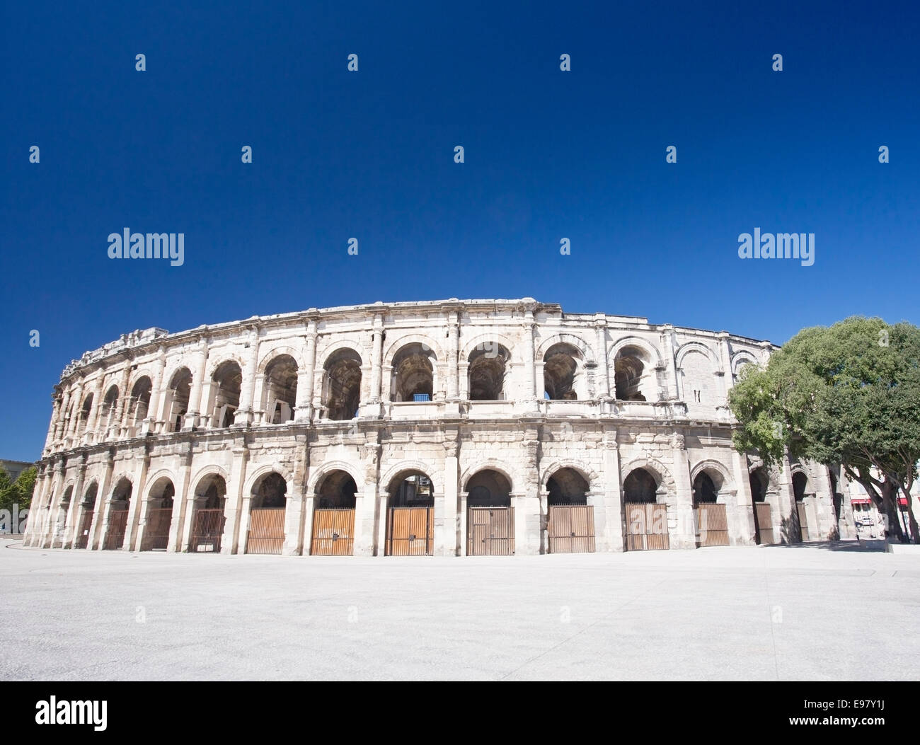 Arena, Amphitheater, Nimes, Südfrankreich. Stockfoto