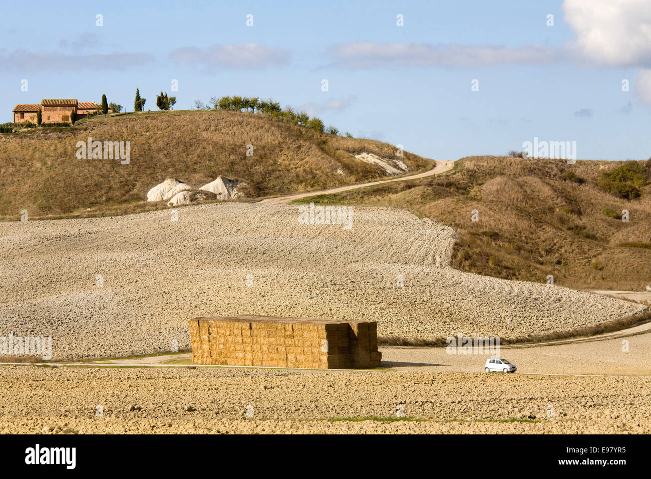 Europa, Italien, Toskana, Siena, Kreta Senesi Landschaft Stockfoto