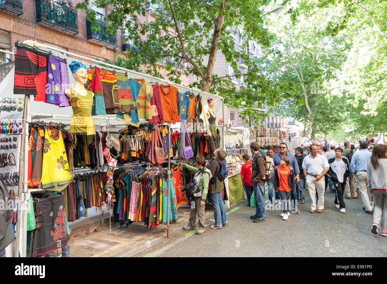 El Rastro Markt, Madrid, Spanien Stockfoto