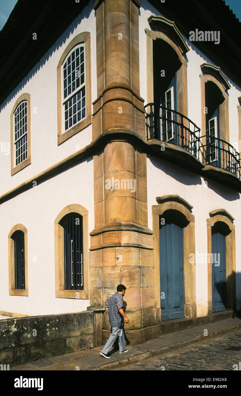 Amerika, Brasilien, Minas Gerais, Ouro Preto, Innenstadt, historische Gebäude Stockfoto