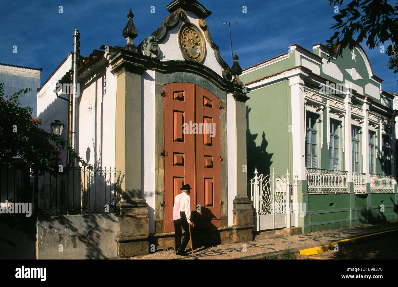 Amerika, Minas Gerais, Brasilien, Sao Joao del Rey, Innenstadt, historische Gebäude Stockfoto