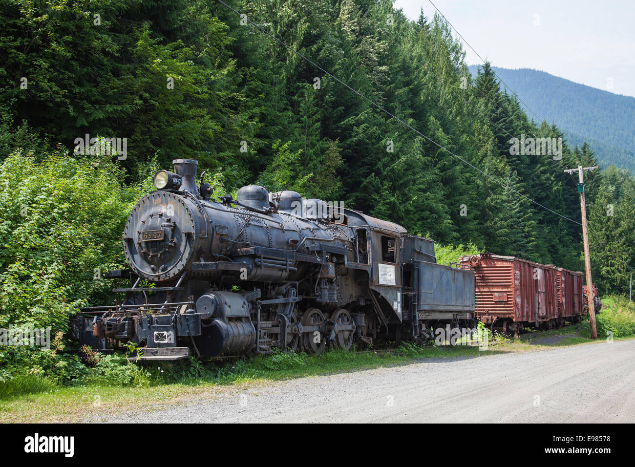 Verlassenen Bergbau Geisterstadt Sandon, Slocan Valley, West Kootenay, Britisch-Kolumbien, Kanada Stockfoto