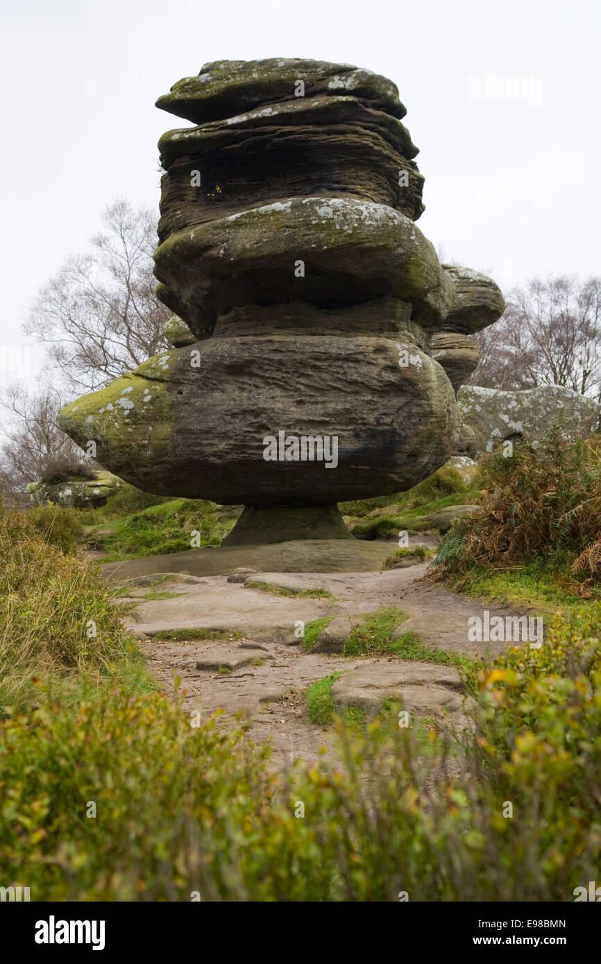 Idol Rock Brimham Rocks In North Yorkshire Stockfoto