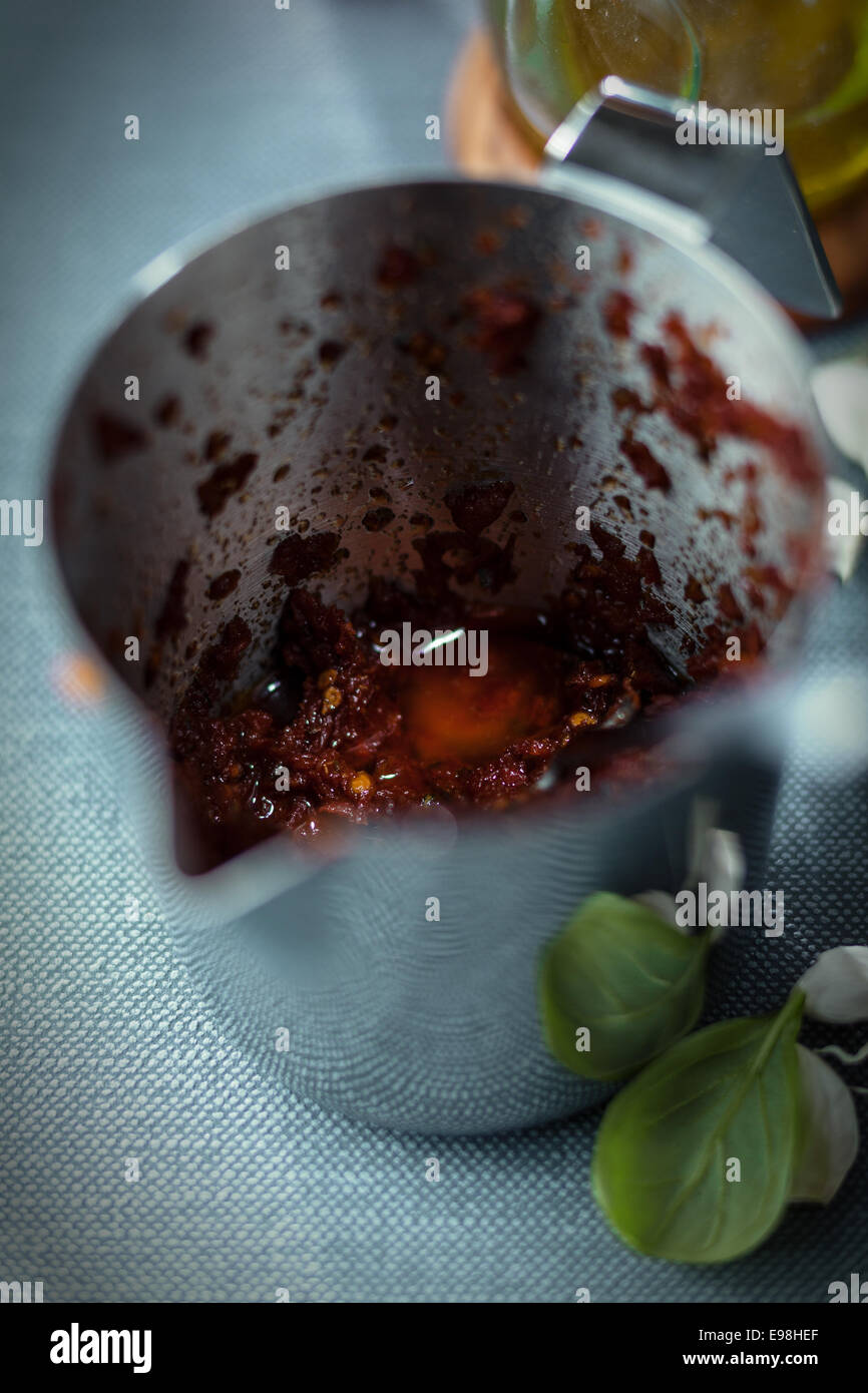 Grill-Tomate Marinade in der italienischen Küche. Stockfoto