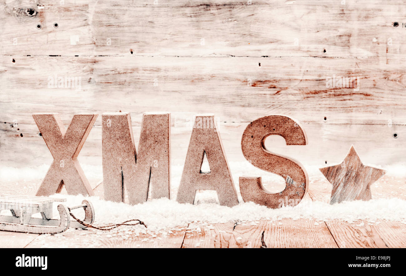Einfach Land Weihnachten Hintergrund Bestehend Aus Holz Handwerk Im