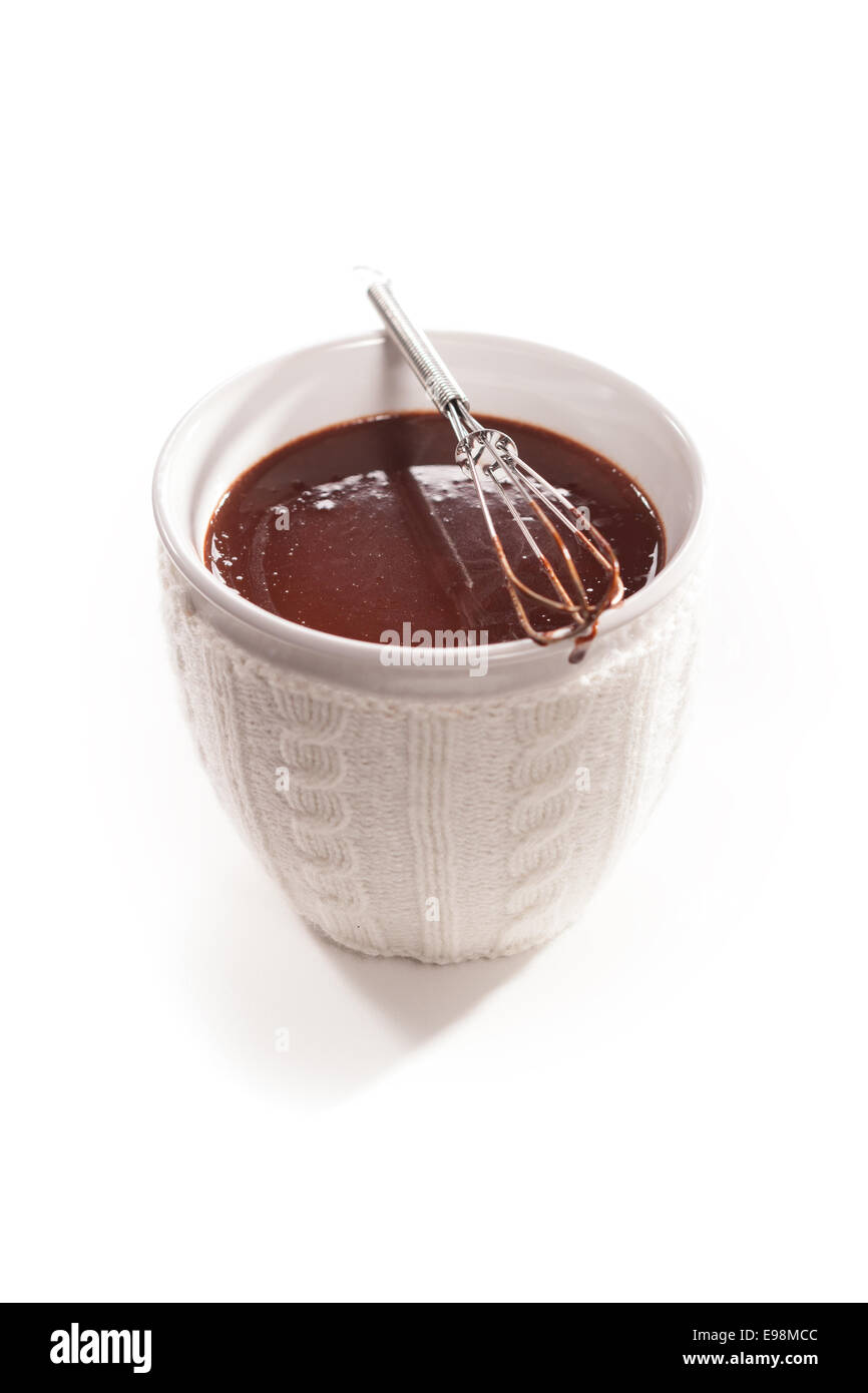 Cup Of Hot Chocolate isoliert auf weißem Hintergrund Stockfoto