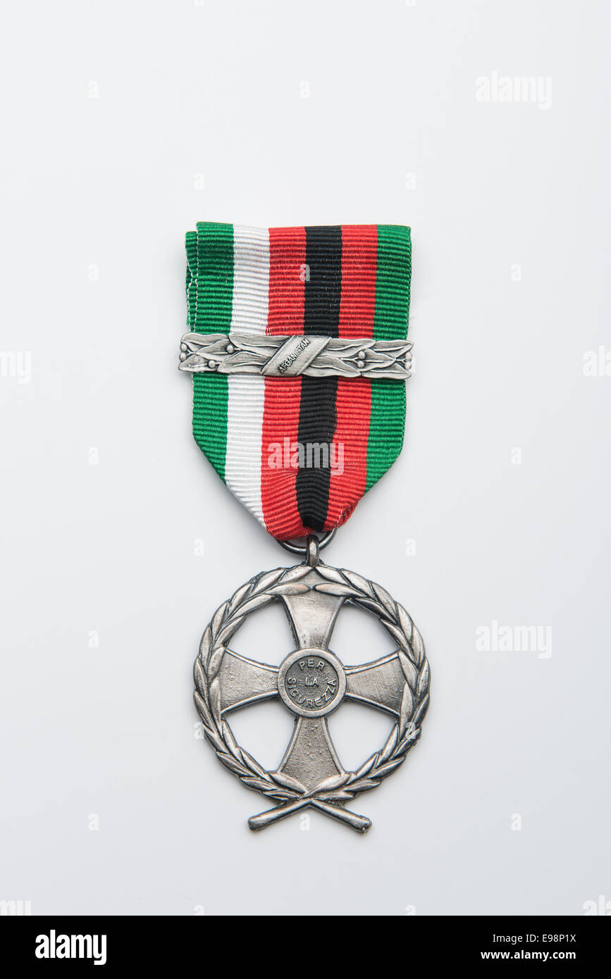 Italienischen militärischen Gedenkmedaille der Operationen in Afghanistan Stockfoto