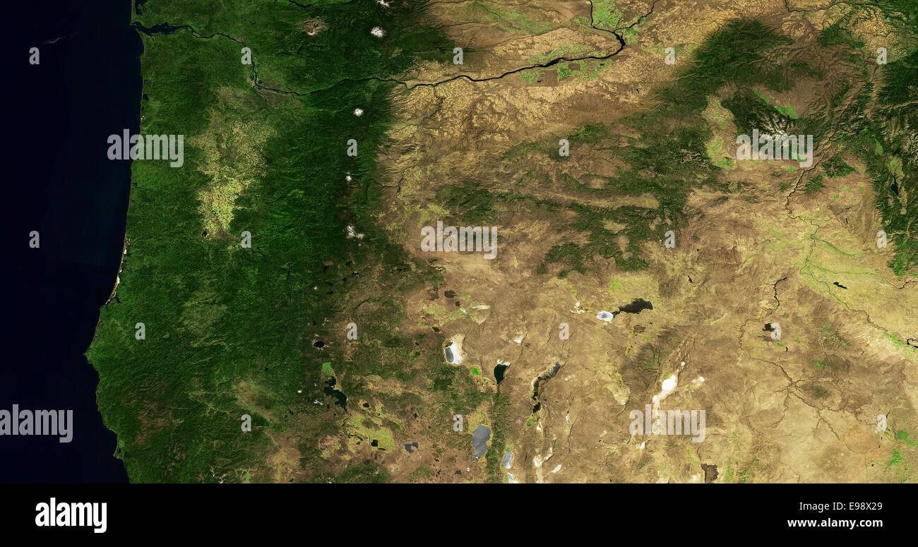 Luftbildkarte der Bundesstaat Oregon Stockfoto