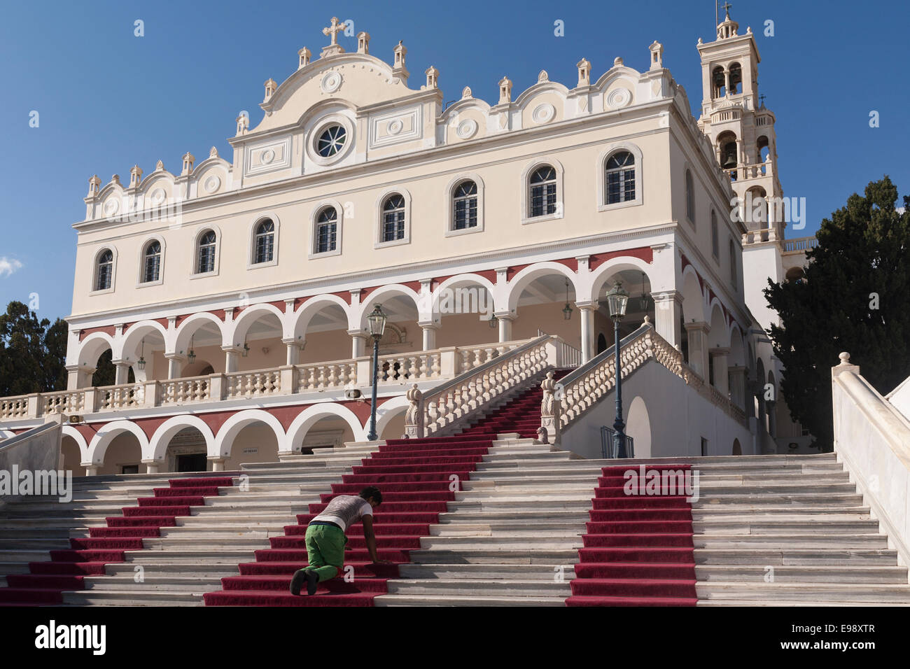 Griechenland, Kykladen, Tinos, Kirche unserer lieben Frau von Tinos Stockfoto