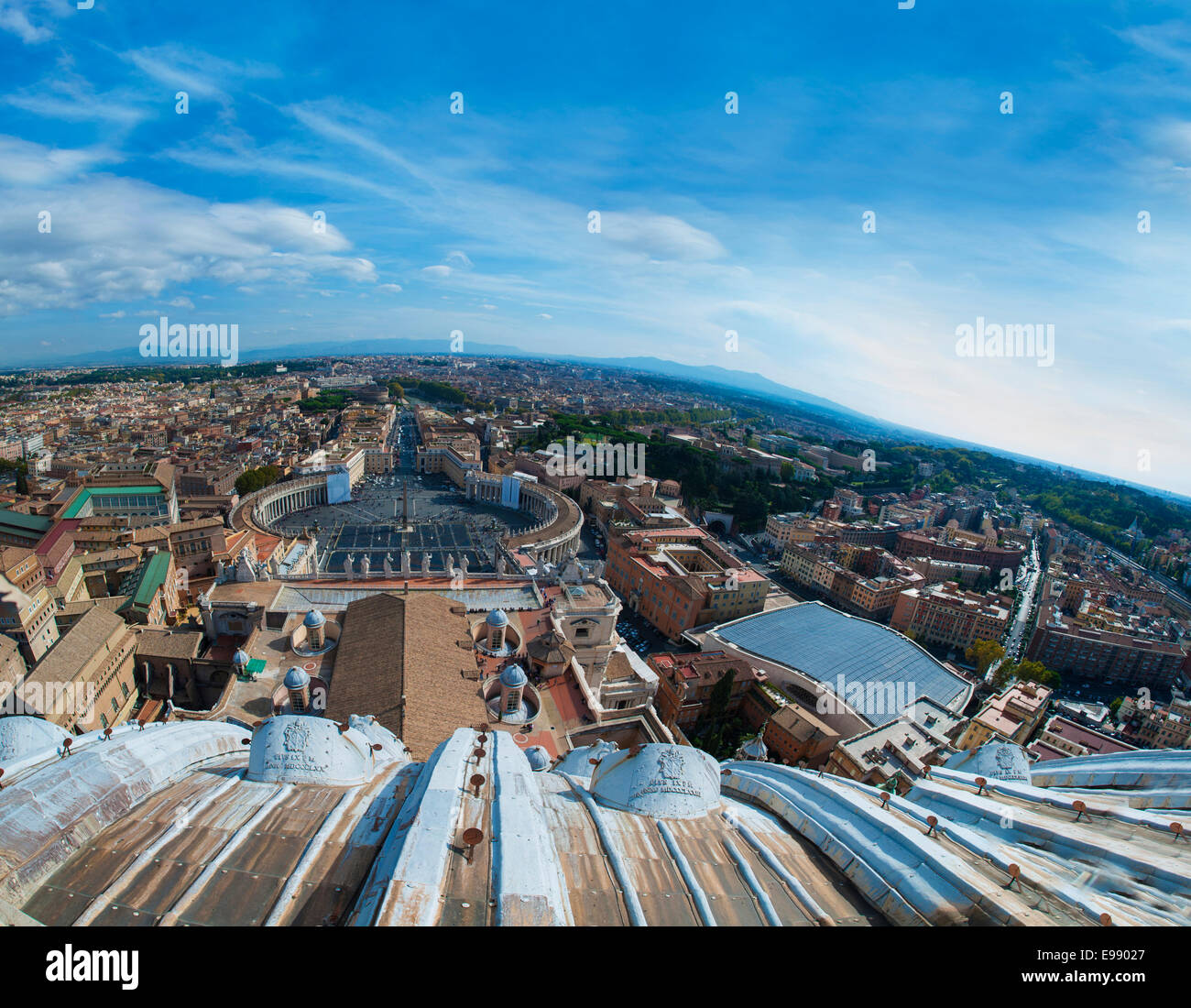 Vatikan Sicht, Kuppel von St. Peter, Rom, Italien. Stockfoto