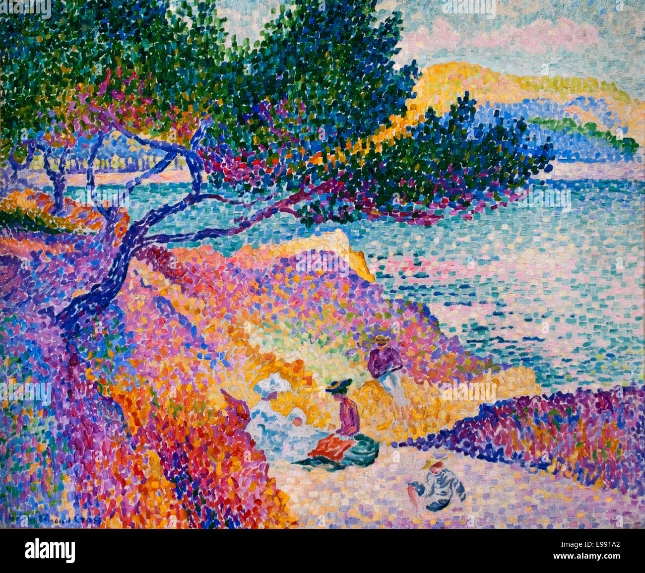 La Plage de Saint Clair Ou la Bois de Cavalière - Saint-Clair Beach oder das Holz von Cavalière Henri Edmond Cross 1856-1910 Frankreich Stockfoto