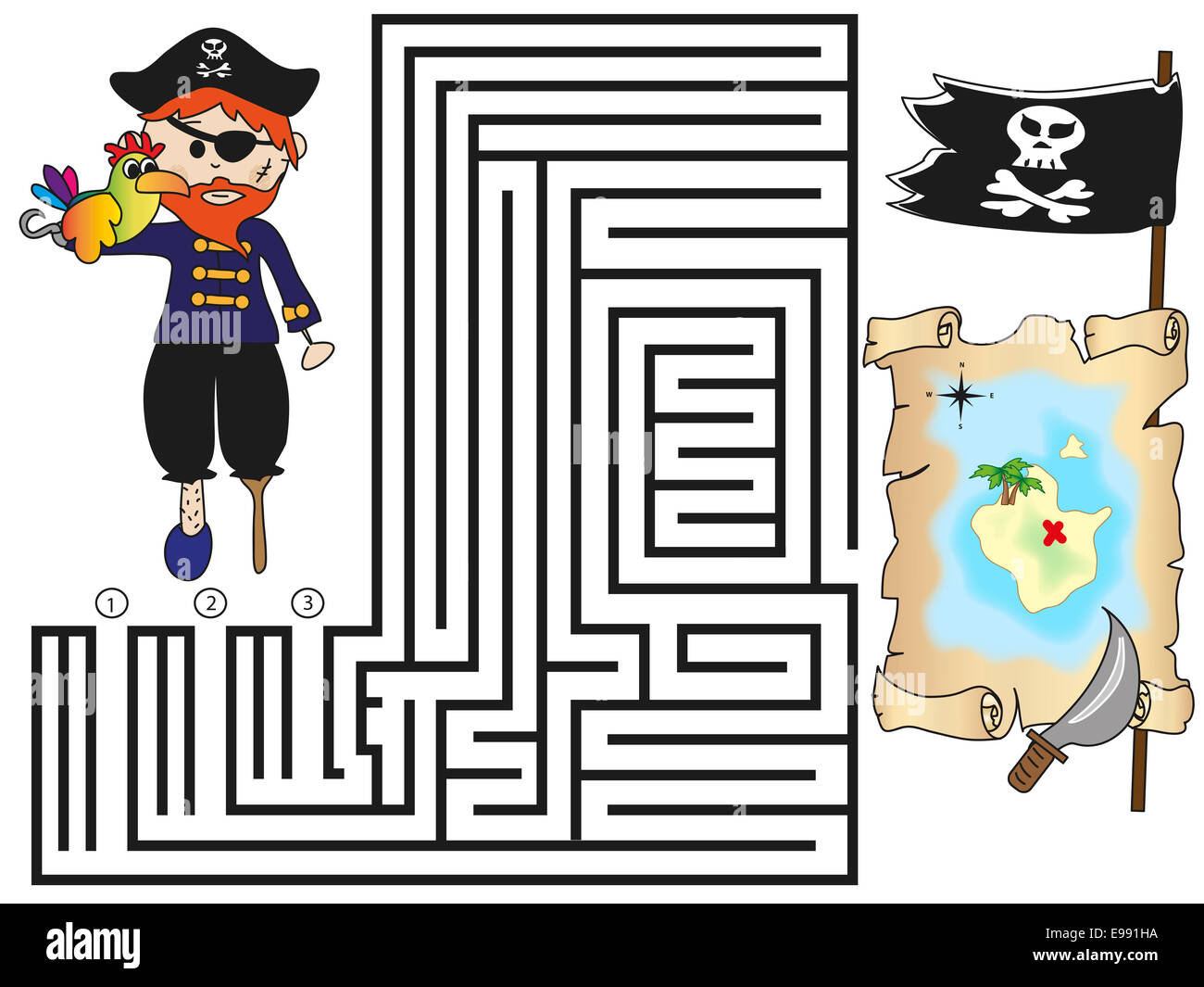 einfach-Labyrinth-Spiel für Kinder Stockfotografie - Alamy