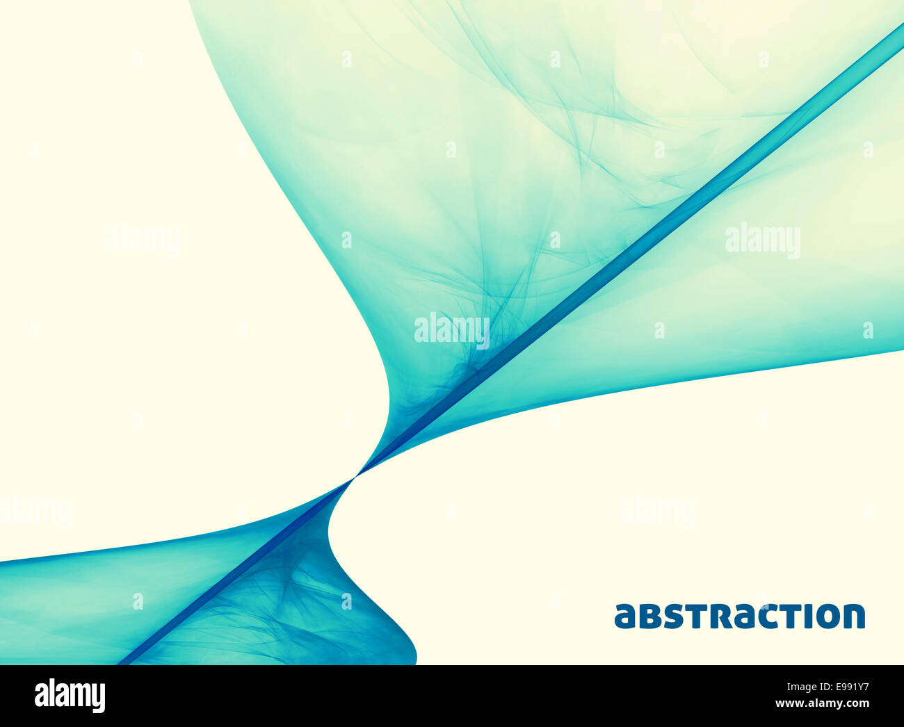 Vorlage mit blauen und türkisfarbenen Form abstrakte Fraktal Stockfoto