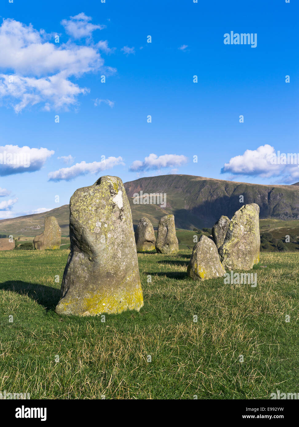 Dh: Castlerigg Standing Stones KESWICK, LAKE DISTRICT Neolithische Steinkreis england Cumbria Großbritannien antiken Stätten uk Stockfoto