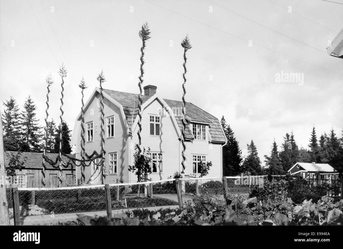 Dieses Foto zeigt eine historische Stätte in Malmbäck, Småland, Schweden. Das Bild ist Teil des Archivs des schwedischen Nationaldenkmalamtes und zeigt Schwedens Architektur- und Kulturgeschichte. Stockfoto