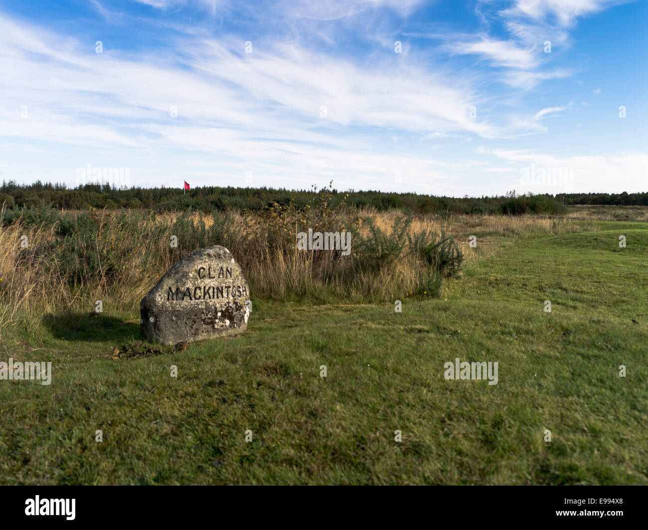 dh Mackintosh Clangräber Stein CULLODEN MOOR SCOTLAND Grave Highland Jacobite jacobites Rebellion 1745 Battlefield 1746 Schlacht schottische Schlachten Stockfoto
