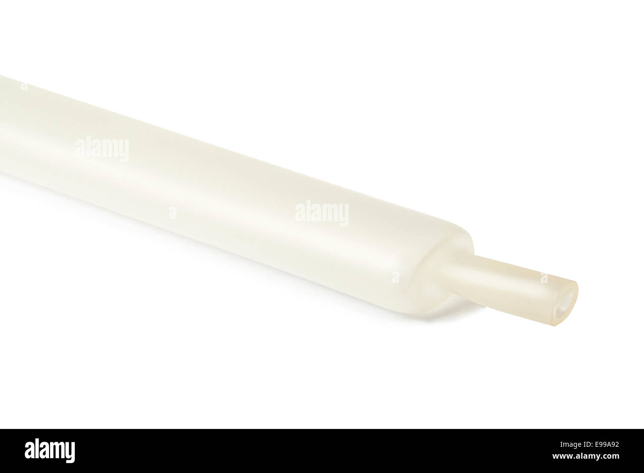 Weiße Schrumpfschlauch isoliert auf weißem Hintergrund Stockfoto