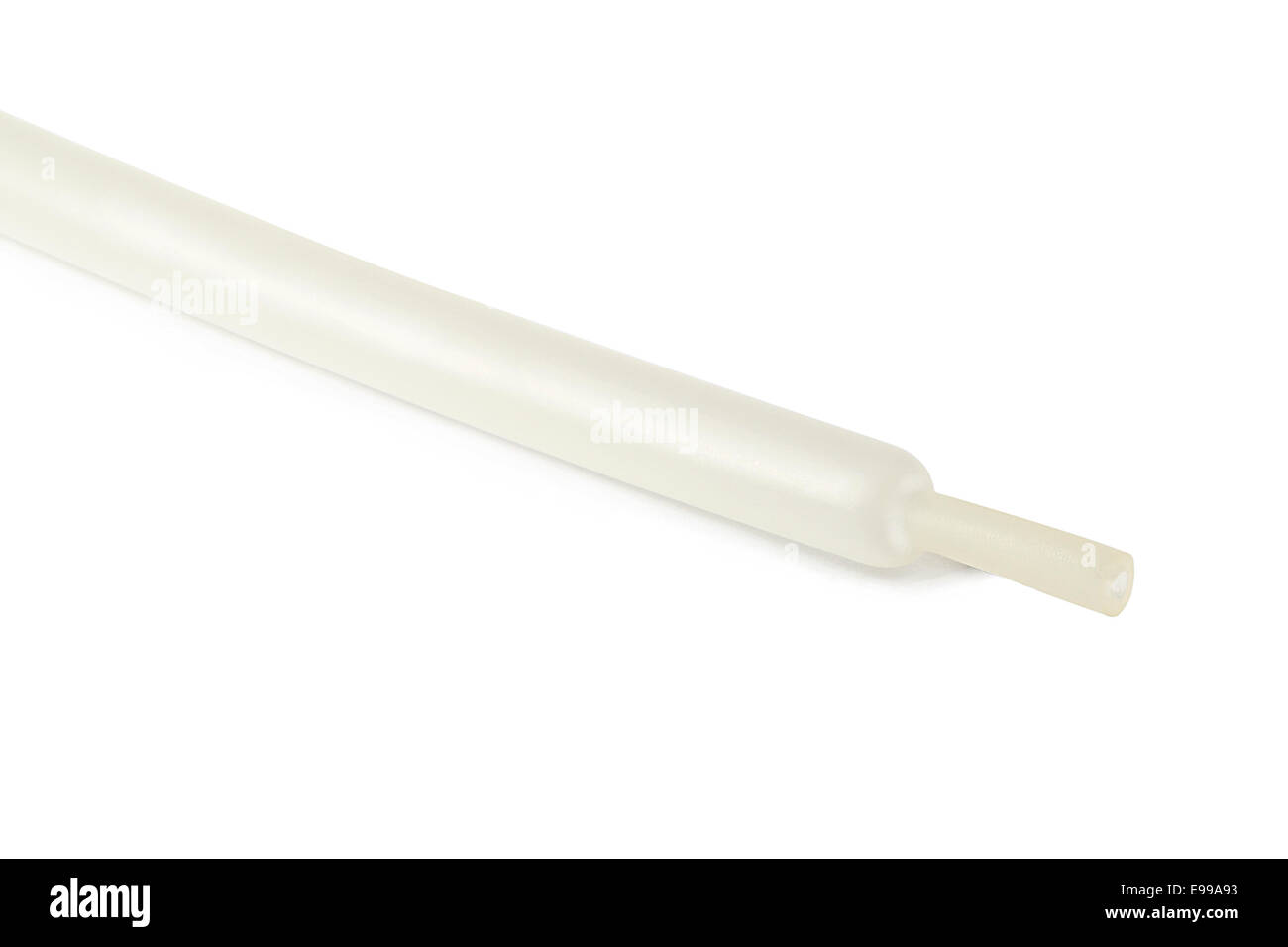 Weiße Schrumpfschlauch isoliert auf weißem Hintergrund Stockfoto
