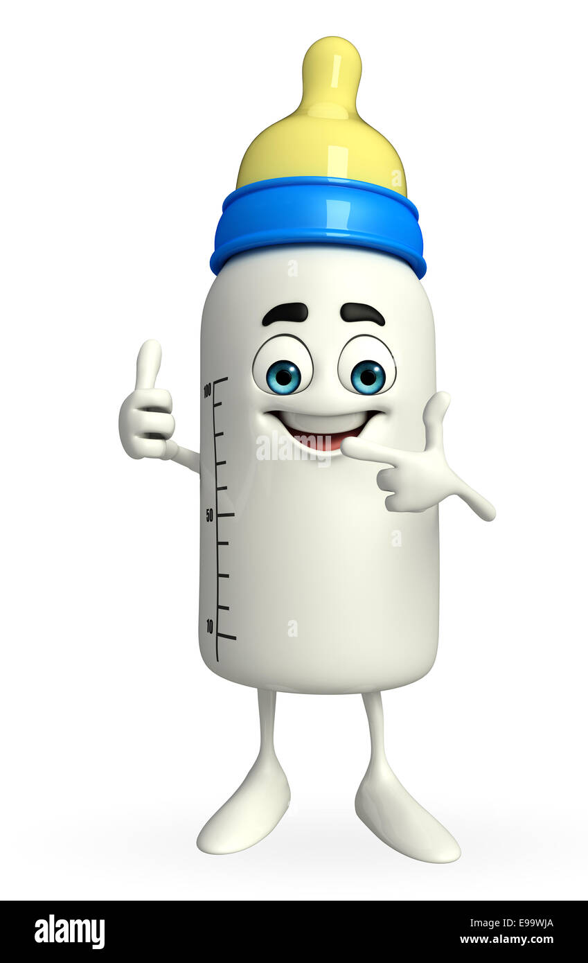 Cartoon-Figur des Baby-Flasche mit Schläge Pose Stockfoto