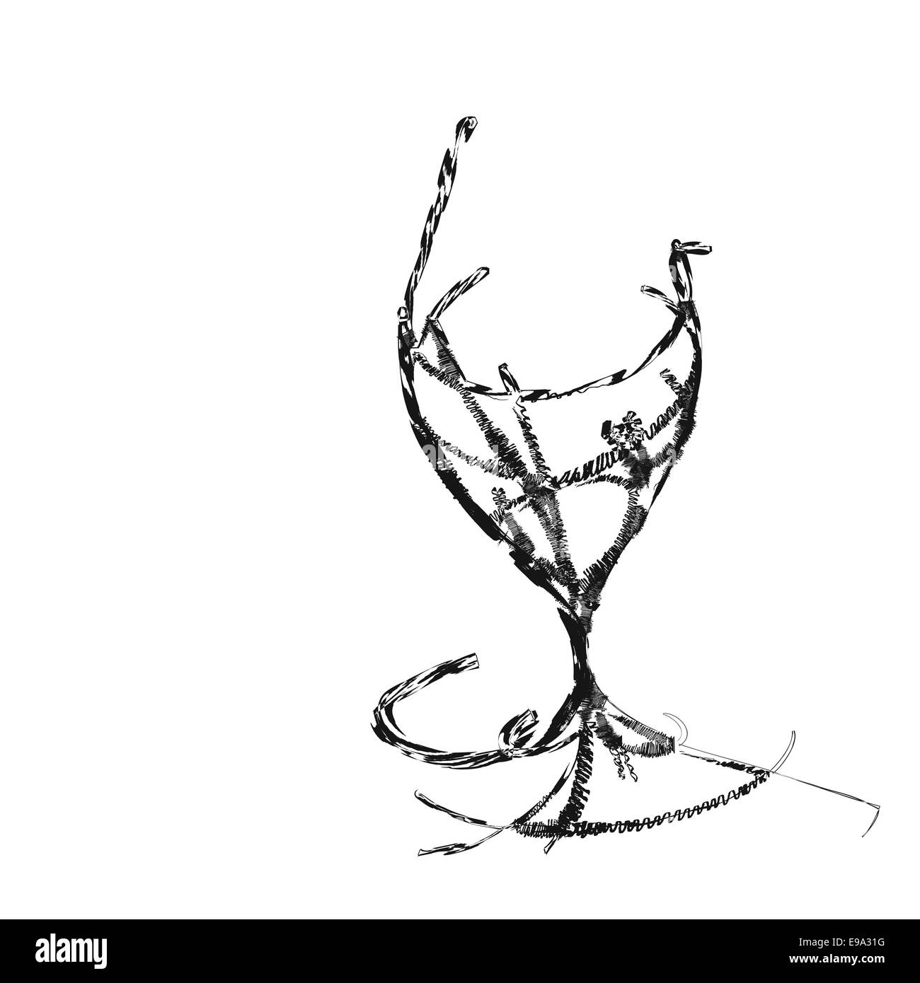 stilisierte Weinglas für Fehler Stockfoto