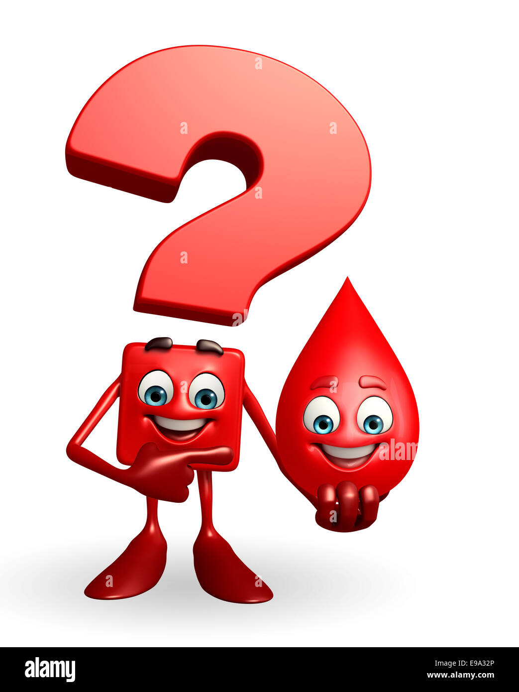 Cartoon Charakter der Fragezeichen mit Blutstropfen Stockfotografie Alamy