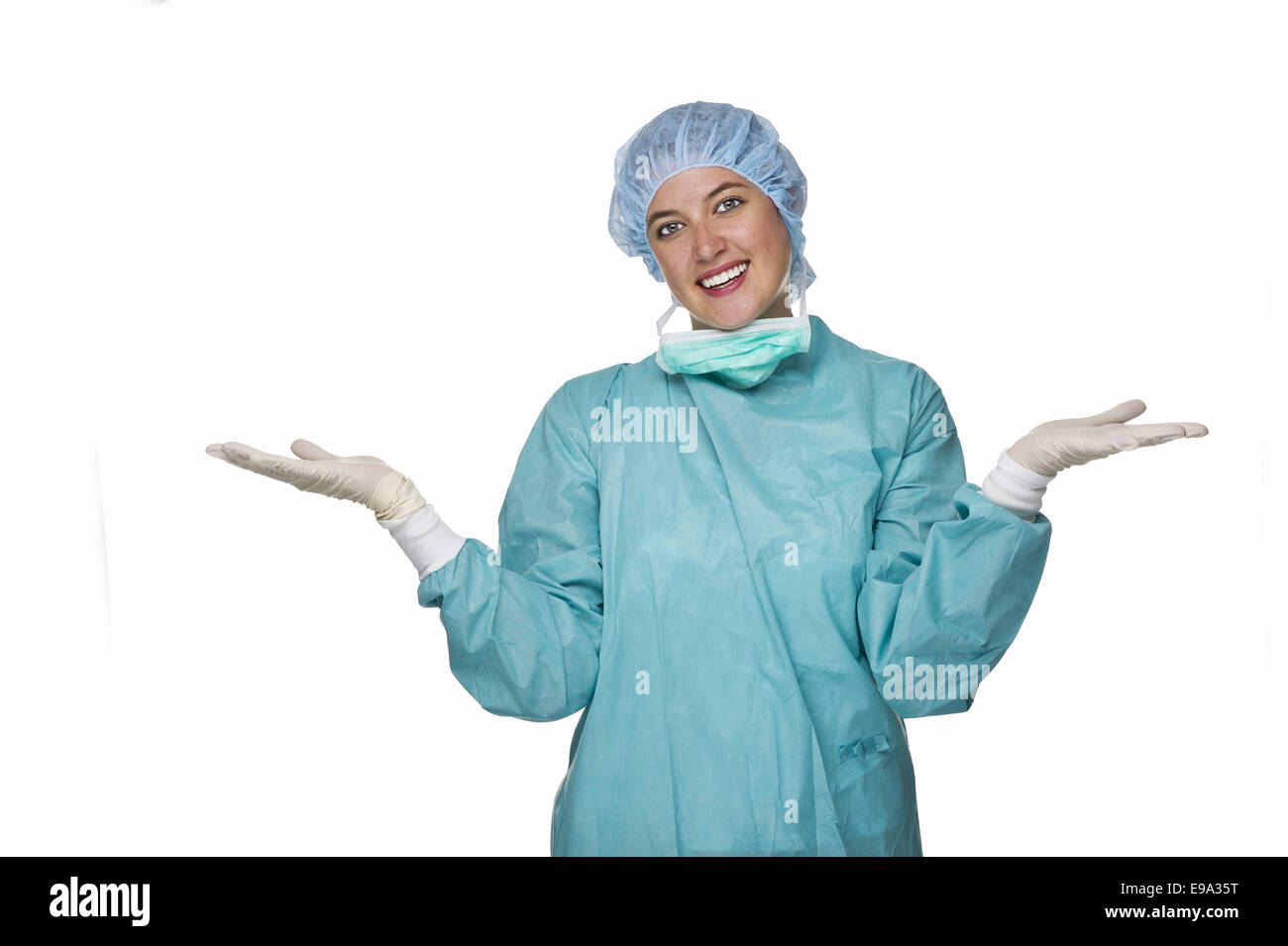 OP-Arzt mit Schutzkleidung Stockfoto