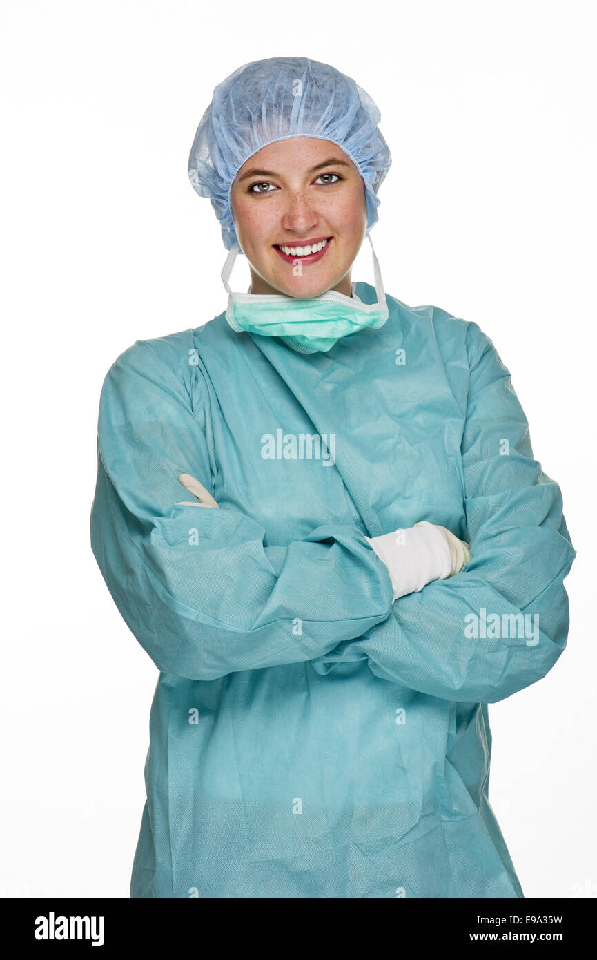 OP-Arzt mit Schutzkleidung Stockfoto