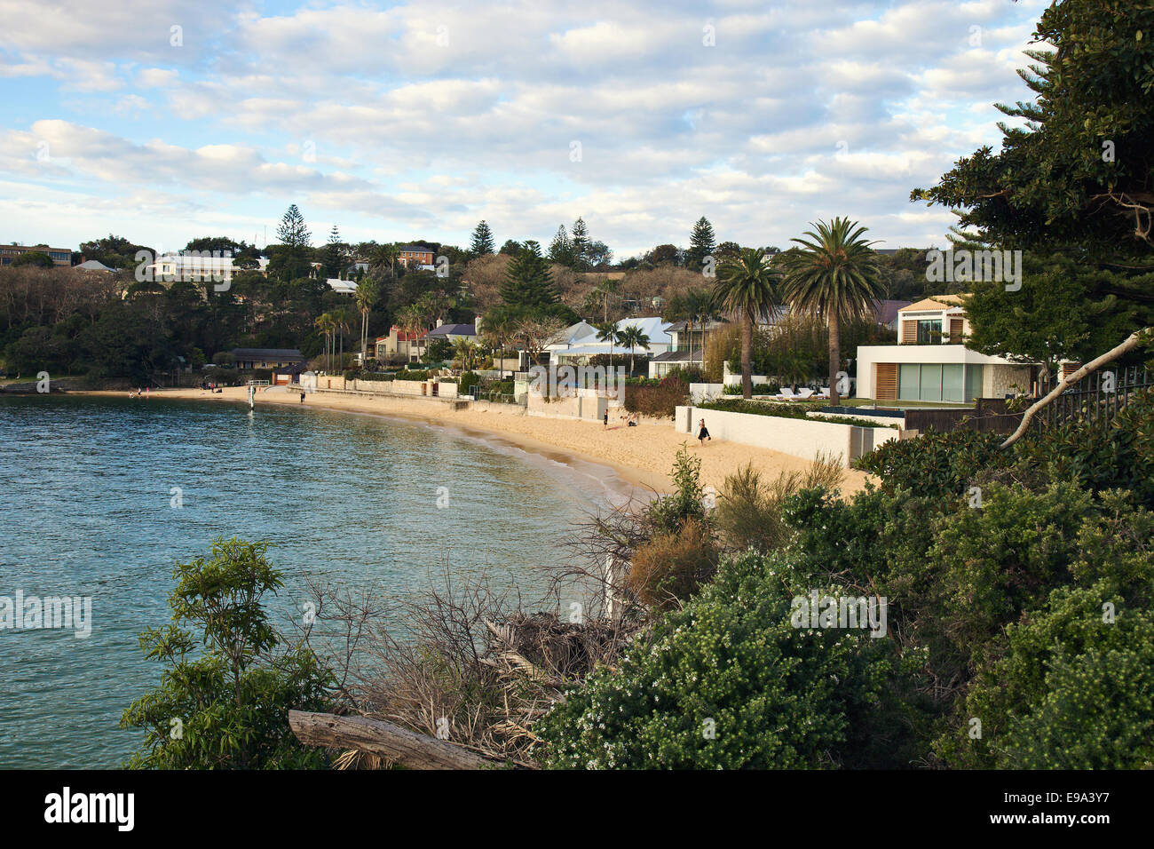 Ein Blick auf Camp Cove Hafenstrand, Watsons Bay, Sydney. Stockfoto