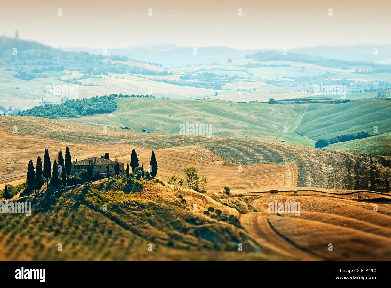 Malerische Aussicht auf typische Toskana Landschaft Stockfoto
