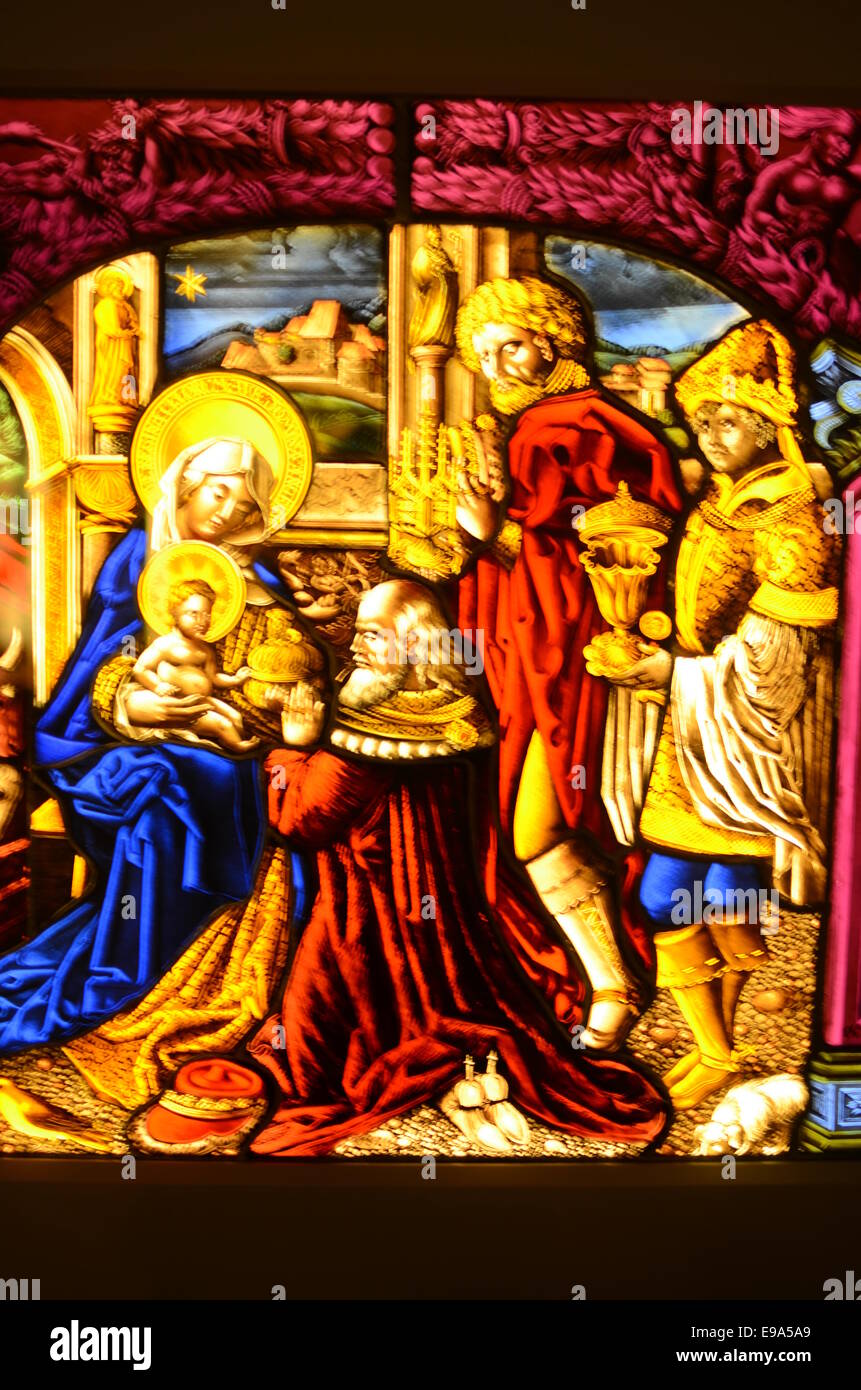 Glas Malerei Bild eines Heiligen Stockfoto