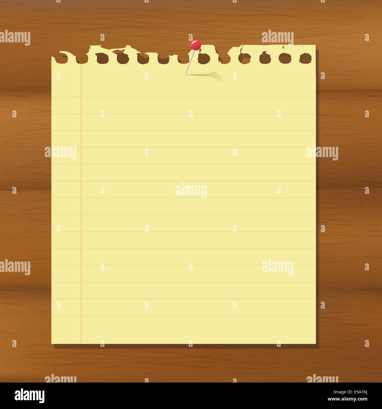 Leere Notizpapier auf Holz braun Hintergrund Stockfoto