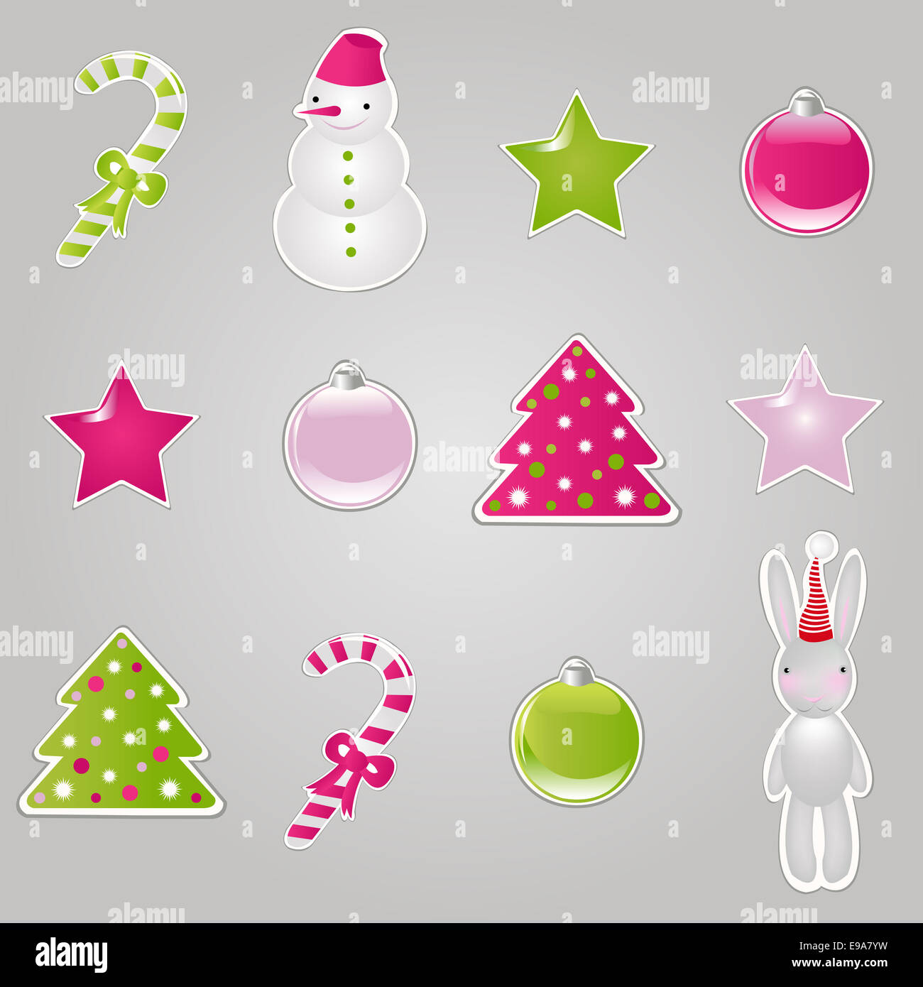 Weihnachten-Symbole und Elemente Stockfoto