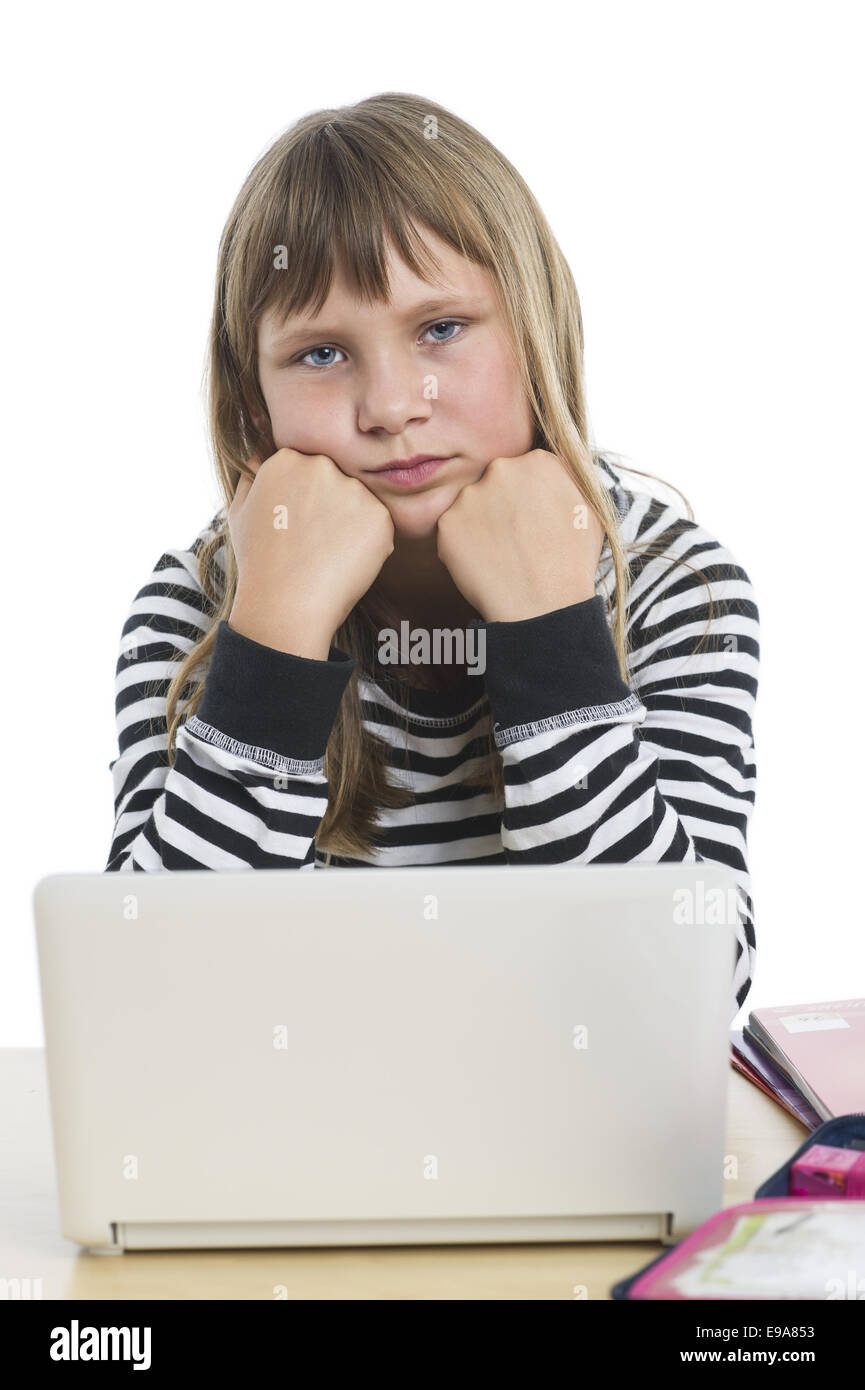 Kind hat kein Interesse an der Schule Stockfoto