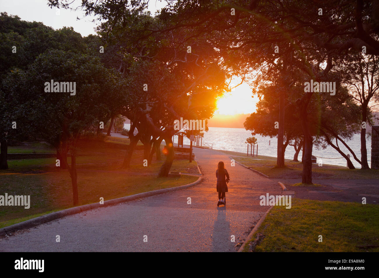 Sonnenuntergang in Sydney, Nielsen Park Beach. Nielsen Park ist ein denkmalgeschützter historischer Ort, Park, Strand und Naturschutzgebiet in Vaucluse, Sydney Stockfoto Sonnenuntergang in Sydney, Nielsen Park Beach. Nielsen Park ist ein denkmalgeschützter historischer Ort, Park, Strand und Naturschutzgebiet in Vaucluse, Sydney Stockfoto