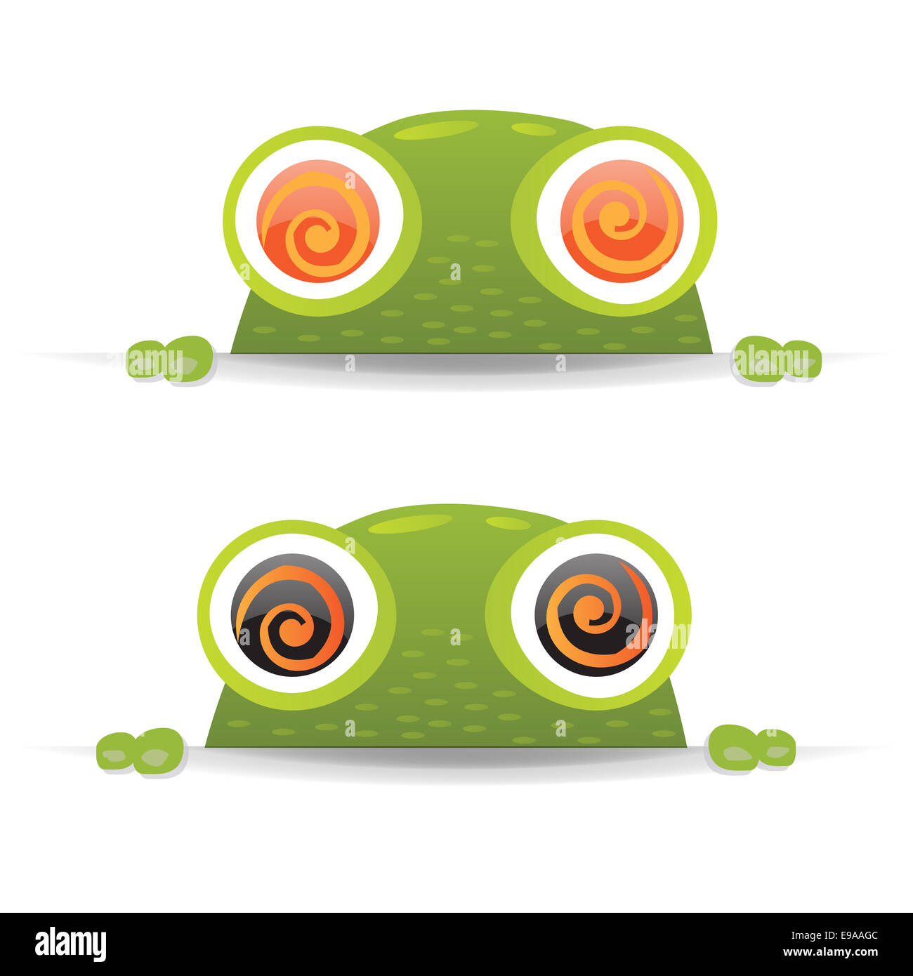Hypno-Frog-Set Stockfoto