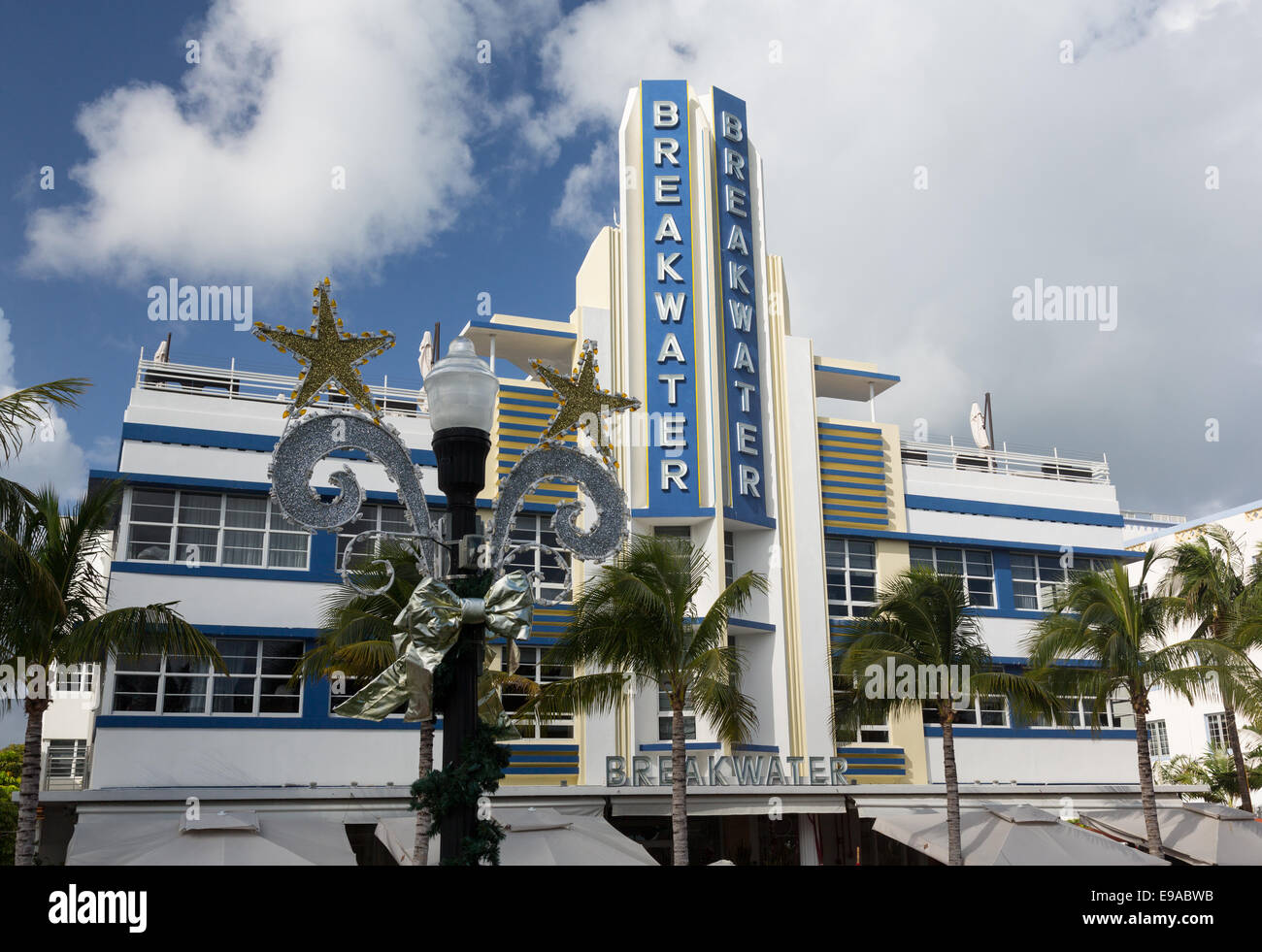 Wellenbrecher-Hotel in Miami Beach Art deco Stockfoto