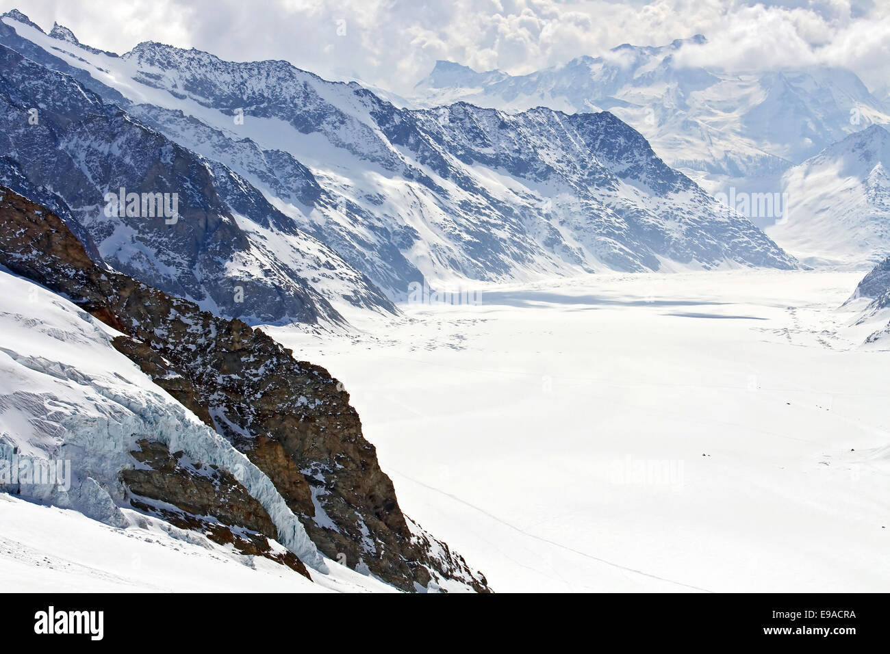 Grossen Aletschgletschers Schweiz Stockfoto