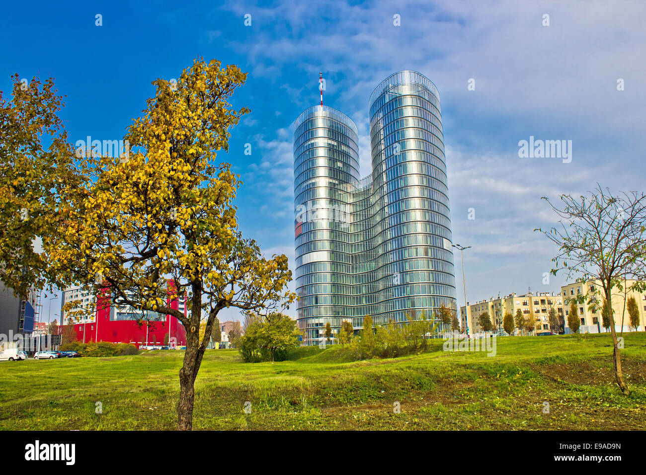 Moderne Doppelturm in Stadt Zagreb Stockfoto Moderne Doppelturm in Stadt Zagreb Stockfoto