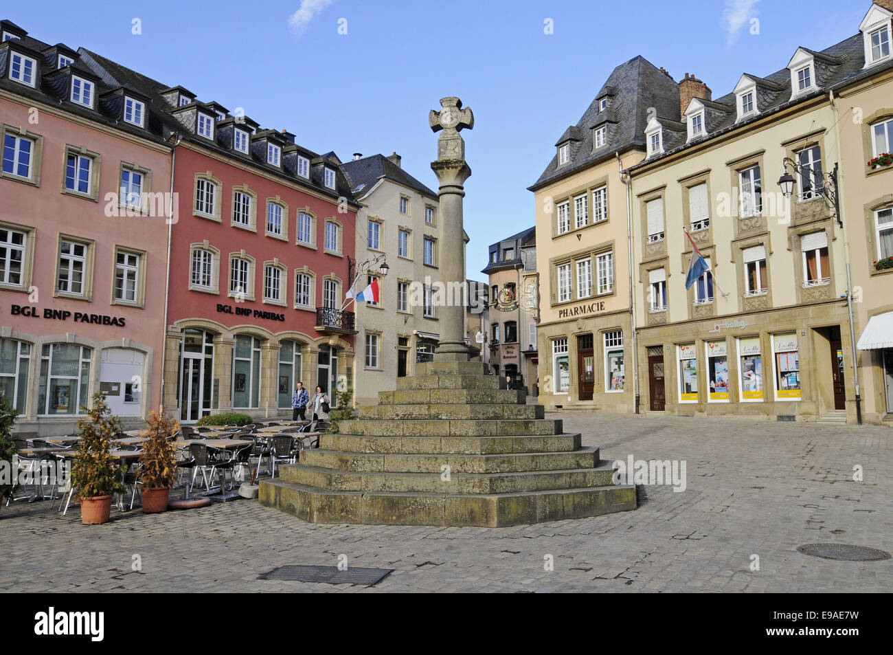 Marktplatz, Altstadt, Echternach, Luxemburg Stockfoto