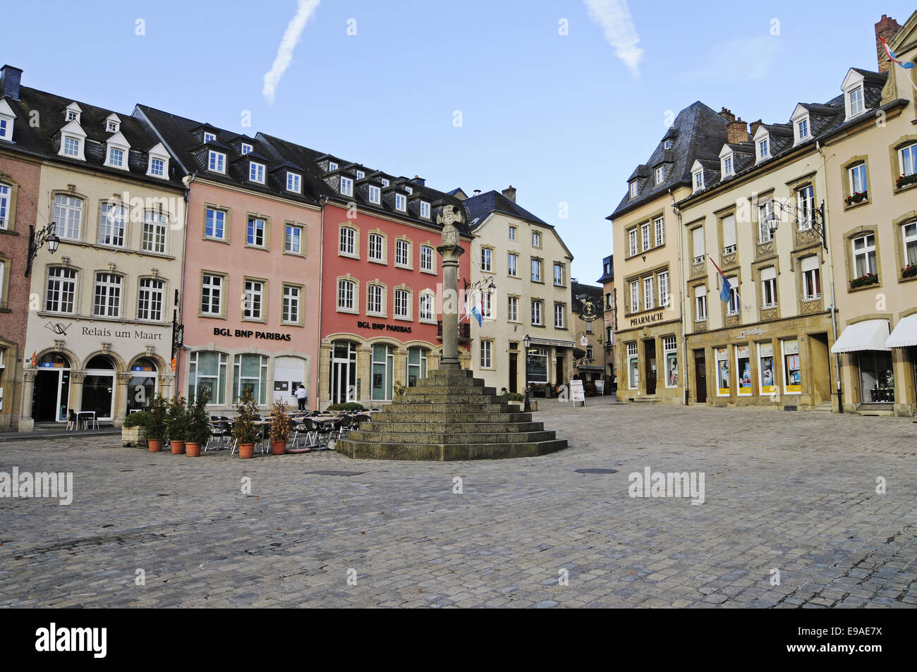 Marktplatz, Altstadt, Echternach, Luxemburg Stockfoto