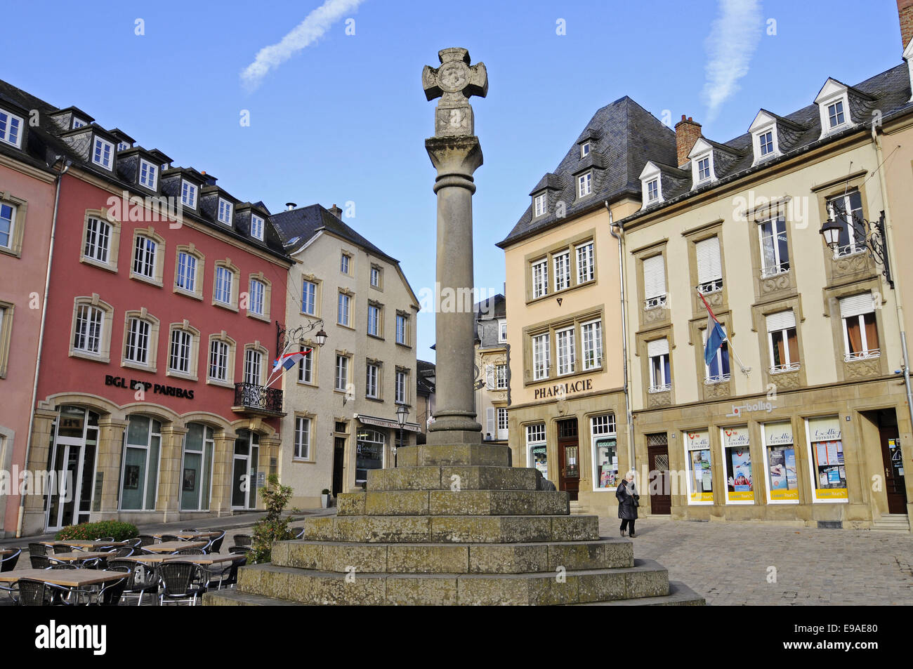 Marktplatz, Altstadt, Echternach, Luxemburg Stockfoto