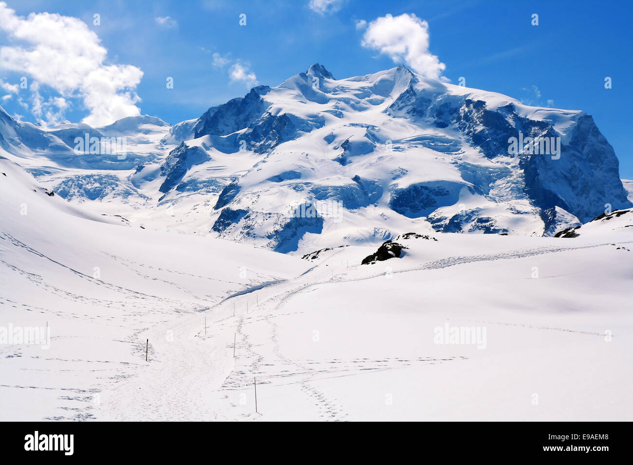 Wandern Weg am Matterhorn Schweiz Stockfoto