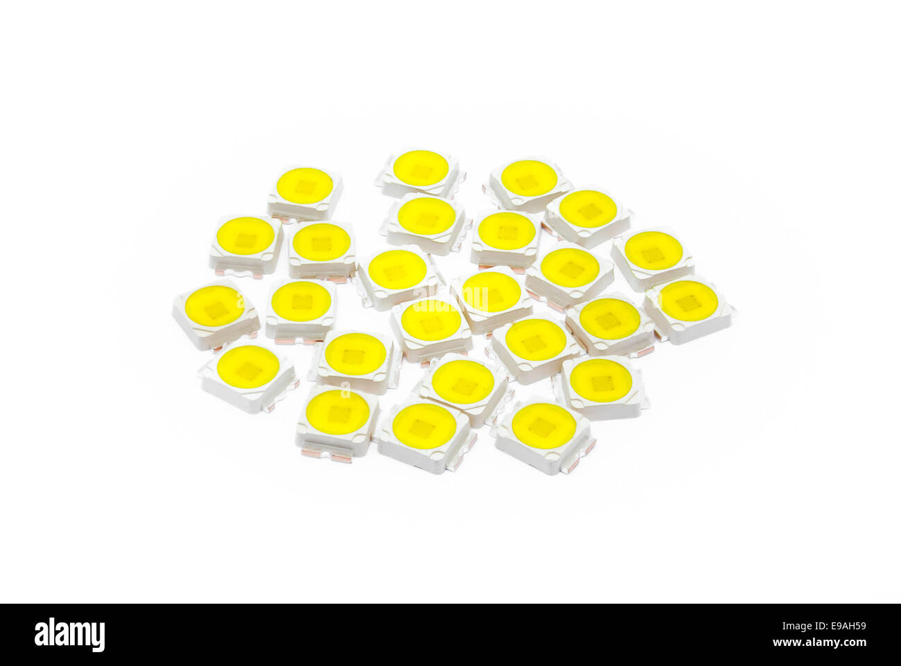 Warm White-Power LED, elektronisches Bauteil. Stockfoto