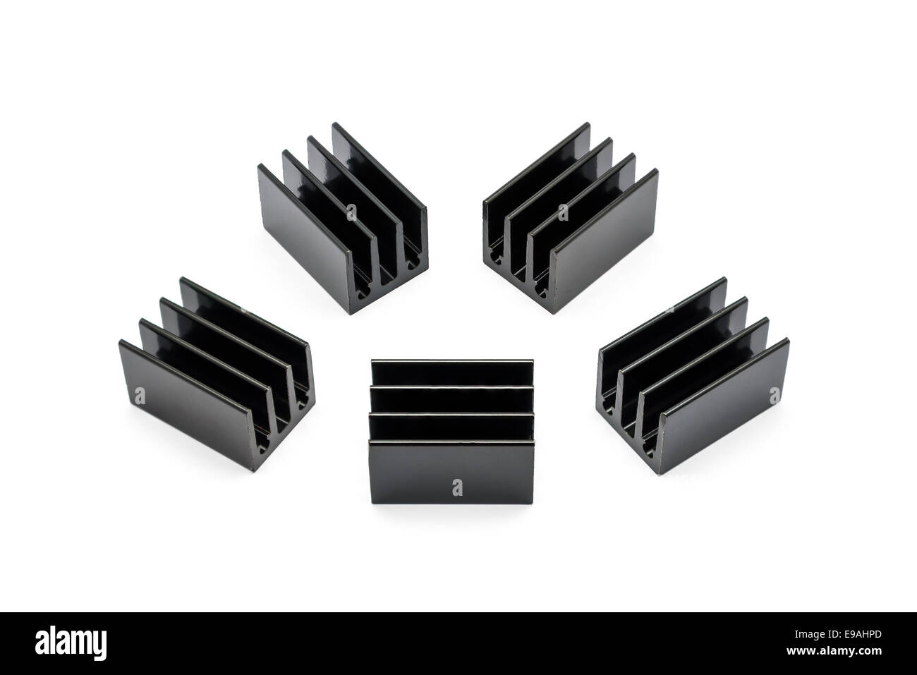 Schwarz Aluminium Kühlkörper. Stockfoto