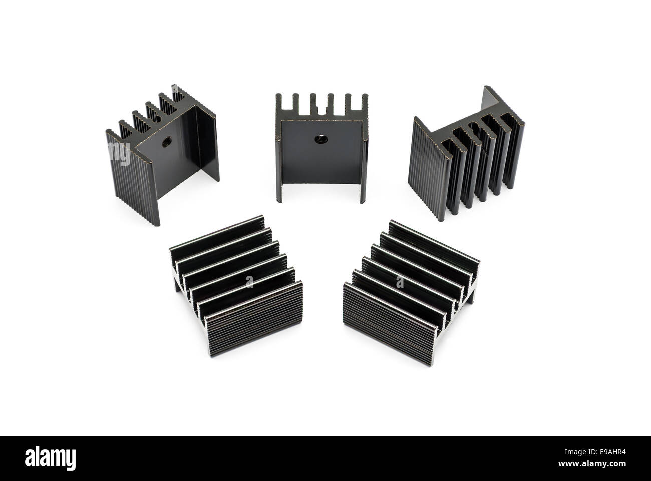 Schwarz Aluminium Kühlkörper. Stockfoto