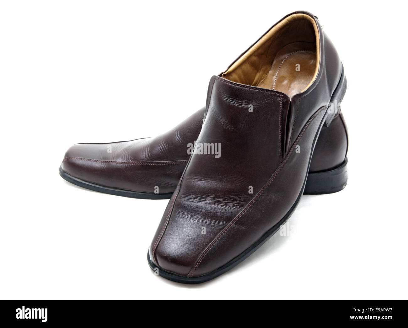 Mann-Leder-Schuhe Stockfoto