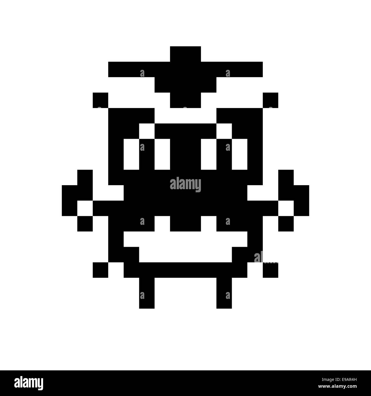 einfache Monster Pixel Gesicht Stockfoto
