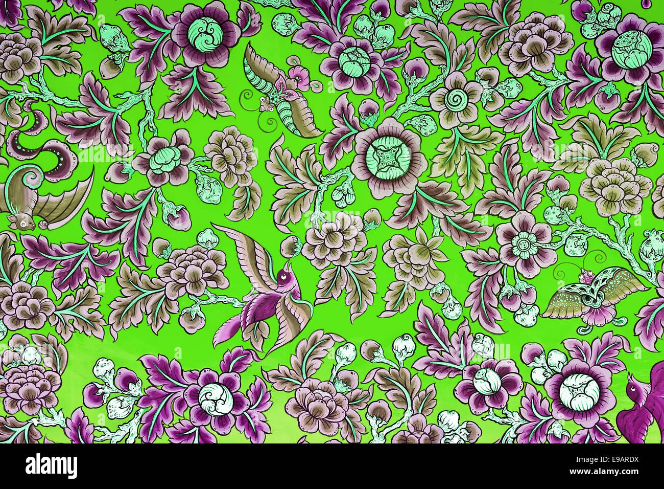 Thailändische chinesische traditionelle Malerei Stockfoto