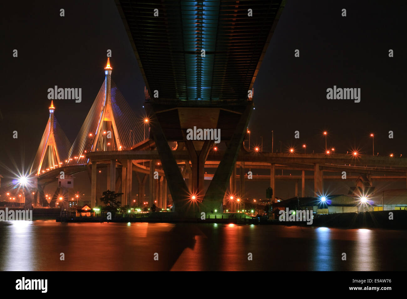 Mega-Sling-Brücke im Hafen von Bangkok Stockfoto