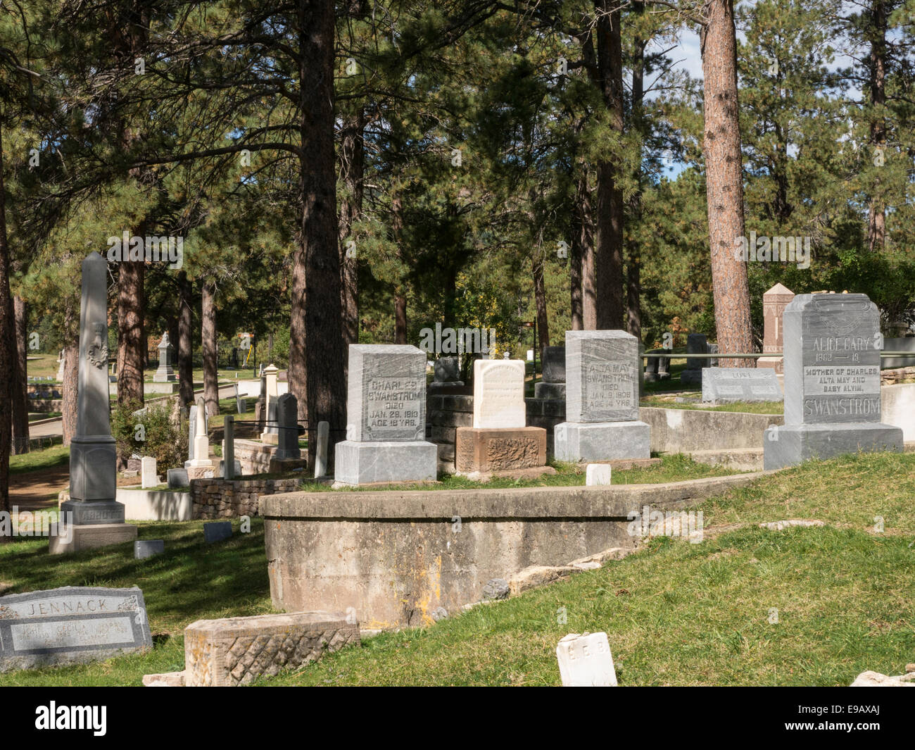 Mount Moriah Cemetery in Deadwood, South Dakota, USA Stockfoto